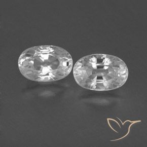 1.73 ct White Zircon, 6.1 x 4.1 mm Oval Cut From Cambodia, Photo A