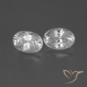 1.64 ctw White Zircon Stones, Natural Zircon in Oval Facet Shape for Sale