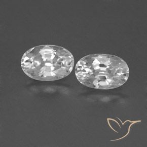 1,7 ct weißer Zirkon, 6,2 x 4,1 mm Ovalschliff aus Kambodscha, Photo A