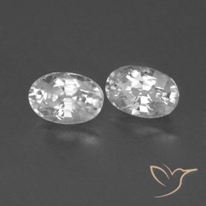 1.70 ctw White Zircon Stones, Natural Zircon in Oval Facet Shape for Sale