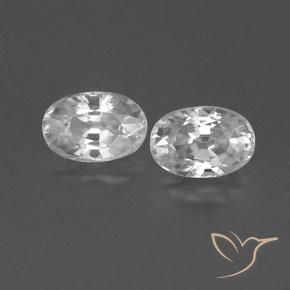1.68ctw Natural White Zircon, Oval, VVS-VS