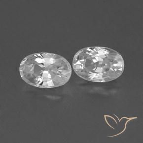 1.68 ctw White Zircon Stones, Natural Zircon in Oval Facet Shape for Sale