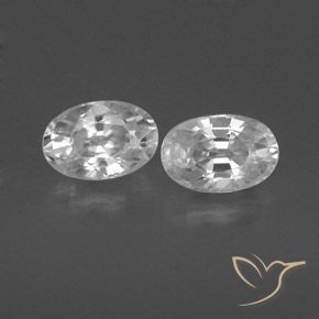 1.60ctw Natural White Zircon, Oval, VVS-VS