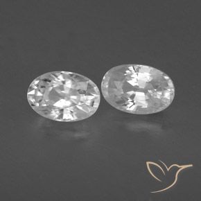 1.60 ctw White Zircon Stones, Natural Zircon in Oval Facet Shape for Sale