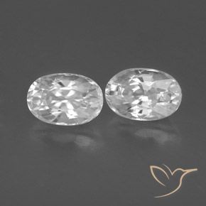 1.67 ctw White Zircon Stones, Natural Zircon in Oval Facet Shape for Sale