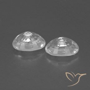 Zircon Gemstones in 6 x 4 mm (calibrated) Size for Sale, Zircon Stones in White Color