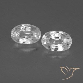 1.62 ct White Zircon, 6.1 x 4.1 mm Oval Cut From Cambodia, Photo A