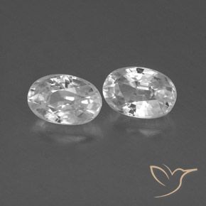 1.62 ctw White Zircon Stones, Natural Zircon in Oval Facet Shape for Sale