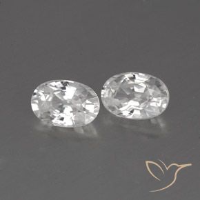 1.65 ctw White Zircon Stones, Natural Zircon in Oval Facet Shape for Sale