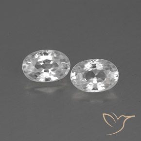 1.62ctw Natural White Zircon, Oval, VVS-VS