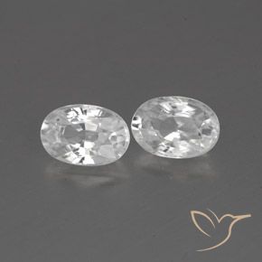 1.62 ctw White Zircon Stones, Natural Zircon in Oval Facet Shape for Sale