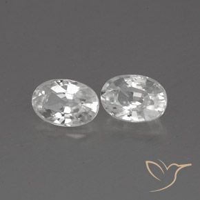 1.71 ctw White Zircon Stones, Natural Zircon in Oval Facet Shape for Sale