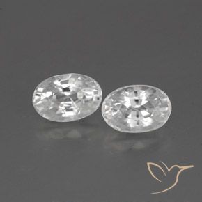 1.75 ct White Zircon, 6 x 4.1 mm Oval Cut From Cambodia, Photo A