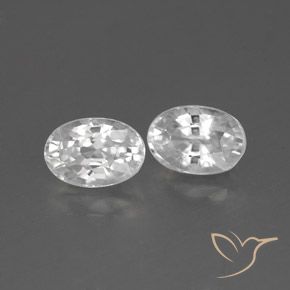 1.75 ctw White Zircon Stones, Natural Zircon in Oval Facet Shape for Sale