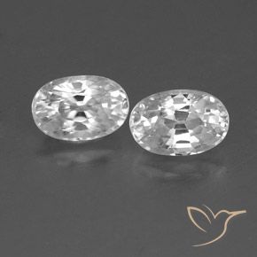 1.76ctw Natural White Zircon, Oval, VVS-VS
