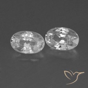 1.69 ctw White Zircon Stones, Natural Zircon in Oval Facet Shape for Sale