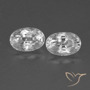 1.77 ct White Zircon, 6.2 x 4.2 mm Oval Cut From Cambodia, Photo A