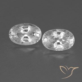 1.68ctw Natural White Zircon, Oval, VVS-VS