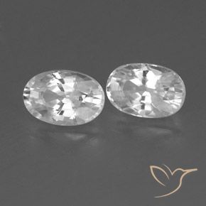 1.68 ctw White Zircon Stones, Natural Zircon in Oval Facet Shape for Sale