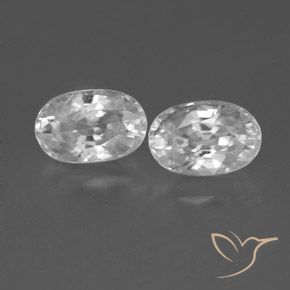 1.66ctw Natural White Zircon, Oval, VVS-VS