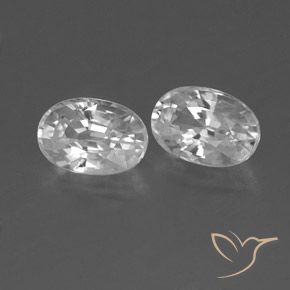 1.66 ctw White Zircon Stones, Natural Zircon in Oval Facet Shape for Sale