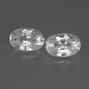 White Zircon Gem - 0.8ct Oval Facet (ID: 360488)