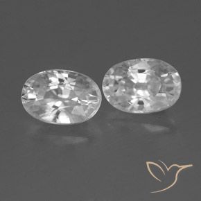 1.74 ctw White Zircon Stones, Natural Zircon in Oval Facet Shape for Sale