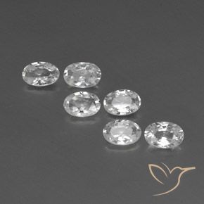 3.95ctw Natural White Zircon, Oval, VVS-VS