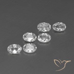 3.95 ctw White Zircon Stones, Natural Zircon in Oval Facet Shape for Sale