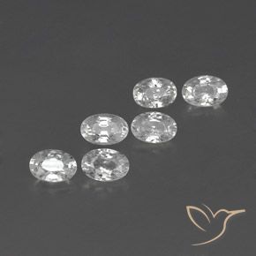 4.49 ctw White Zircon Stones, Natural Zircon in Oval Facet Shape for Sale
