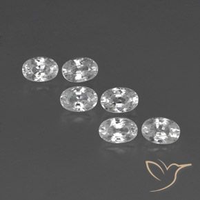 4.87ctw Natural White Zircon, Oval, VVS-VS