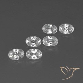 4.87 ctw White Zircon Stones, Natural Zircon in Oval Facet Shape for Sale