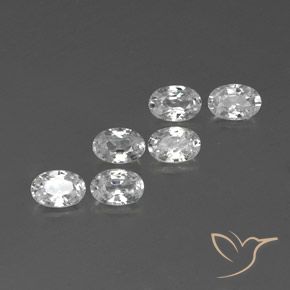 4.23 ctw White Zircon Stones, Natural Zircon in Oval Facet Shape for Sale