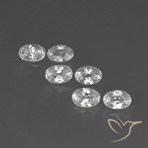 4.86ctw Natural White Zircon, Oval, VVS-VS