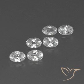 4.86 ctw White Zircon Stones, Natural Zircon in Oval Facet Shape for Sale