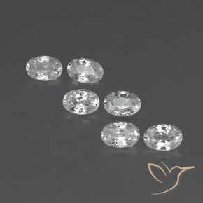 4.57ctw Natural White Zircon, Oval, VVS-VS