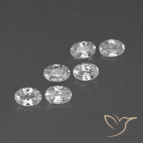 4.57 ctw White Zircon Stones, Natural Zircon in Oval Facet Shape for Sale