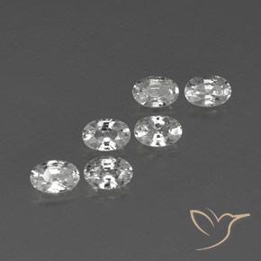 4.55 ctw White Zircon Stones, Natural Zircon in Oval Facet Shape for Sale