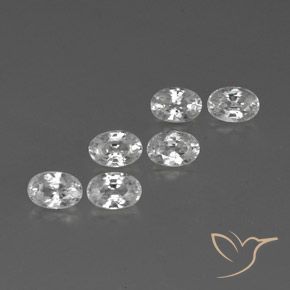 4.70 ctw White Zircon Stones, Natural Zircon in Oval Facet Shape for Sale