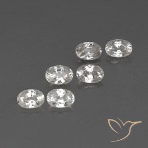 4.79 ctw White Zircon Stones, Natural Zircon in Oval Facet Shape for Sale
