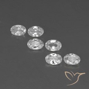 4.13ctw Natural White Zircon, Oval, VVS-VS