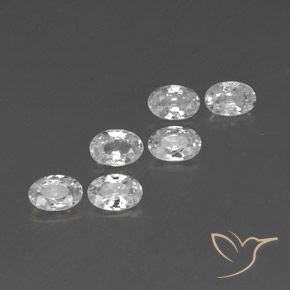 4.13 ctw White Zircon Stones, Natural Zircon in Oval Facet Shape for Sale