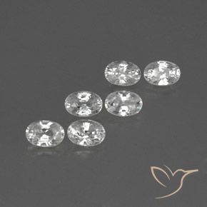 4.70 ctw White Zircon Stones, Natural Zircon in Oval Facet Shape for Sale