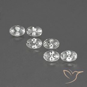4.82ctw Natural White Zircon, Oval, VVS-VS