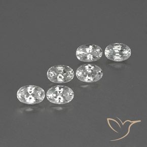 4.82 ctw White Zircon Stones, Natural Zircon in Oval Facet Shape for Sale