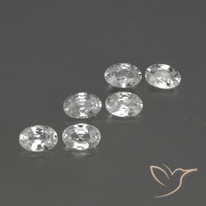 4.02 ctw White Zircon Stones, Natural Zircon in Oval Facet Shape for Sale