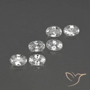 4.39 ctw White Zircon Stones, Natural Zircon in Oval Facet Shape for Sale