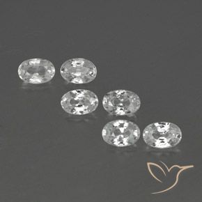 4.61ctw Natural White Zircon, Oval, VVS-VS