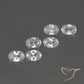 4.61 ctw White Zircon Stones, Natural Zircon in Oval Facet Shape for Sale