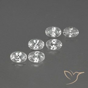 4.82 ctw White Zircon Stones, Natural Zircon in Oval Facet Shape for Sale